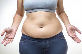 Woman belly showing weight gain